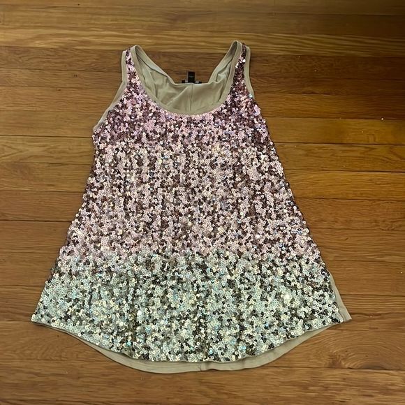 Express Tops - Express • GUC Ombre sequin swing sleeveless top • size S • 3/$30